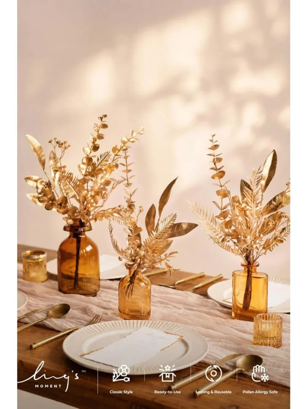 33pcs Faux Greenery Stems - Elegant Artificial Plants for Home Decor & Events
